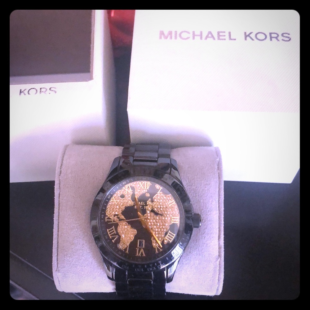 Black and Gold Michael Kors Watch